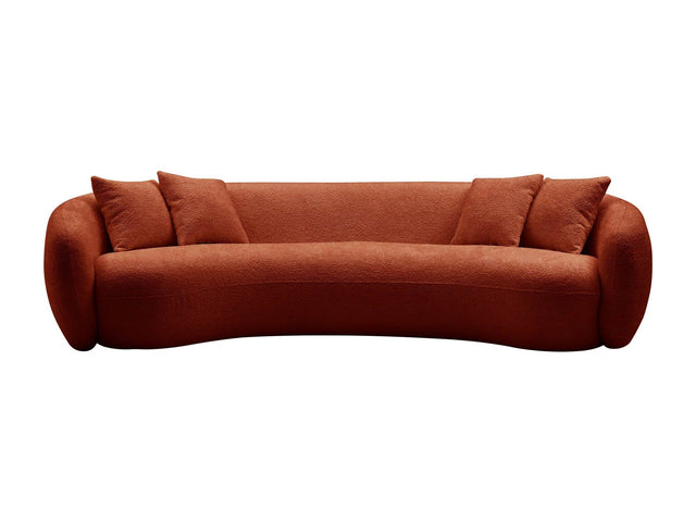 Delevan Modern 5-Seater Boucle Sofa Orange - Ornate Home
