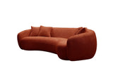 Delevan Modern 5-Seater Boucle Sofa Orange - Ornate Home