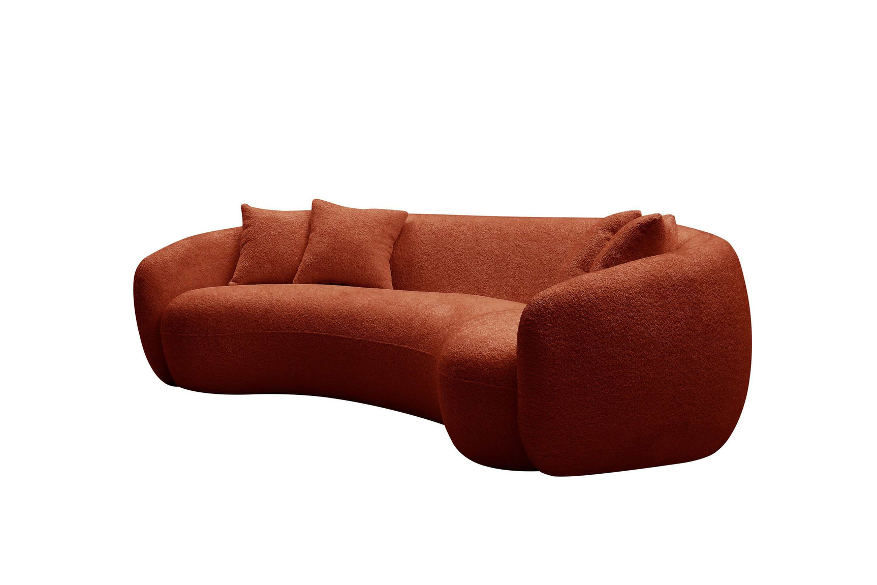 Delevan Modern 5-Seater Boucle Sofa Orange - Ornate Home