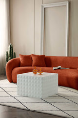 Delevan Modern 5-Seater Boucle Sofa Orange - Ornate Home