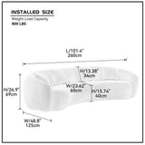 Delevan Modern 5-Seater Boucle Sofa Orange - Ornate Home