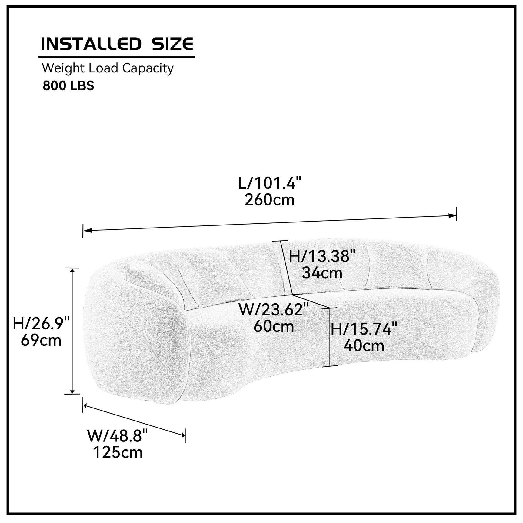 Delevan Modern 5-Seater Boucle Sofa Orange - Ornate Home