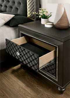 Demetria Metallic Gray Nightstand - Ornate Home