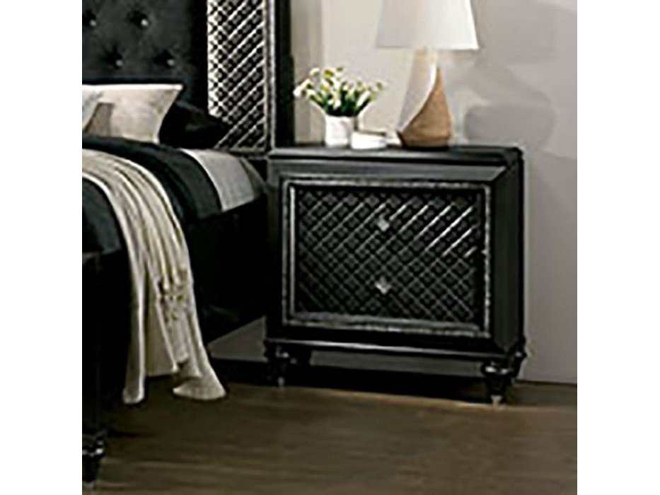 Demetria Metallic Gray Nightstand - Ornate Home