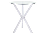 Denali Clear Glass / Chrome Bar Table - Ornate Home