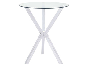 Denali Clear Glass / Chrome Bar Table - Ornate Home