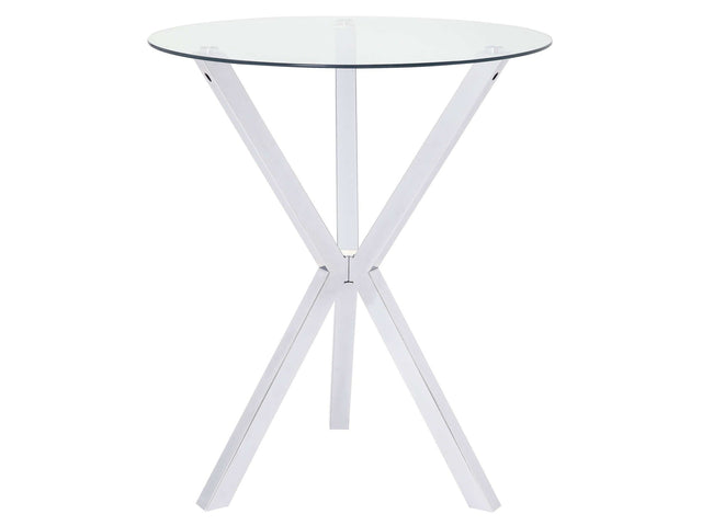 Denali Clear Glass / Chrome Bar Table - Ornate Home