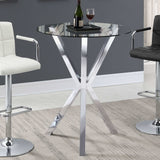 Denali Clear Glass / Chrome Bar Table - Ornate Home