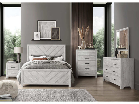 Denver Gray Full Storage Bedroom Set / 5pc - Ornate Home