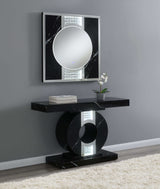 Deon Silver And Black Square Wall Mirror w/ LED - Ornate Home