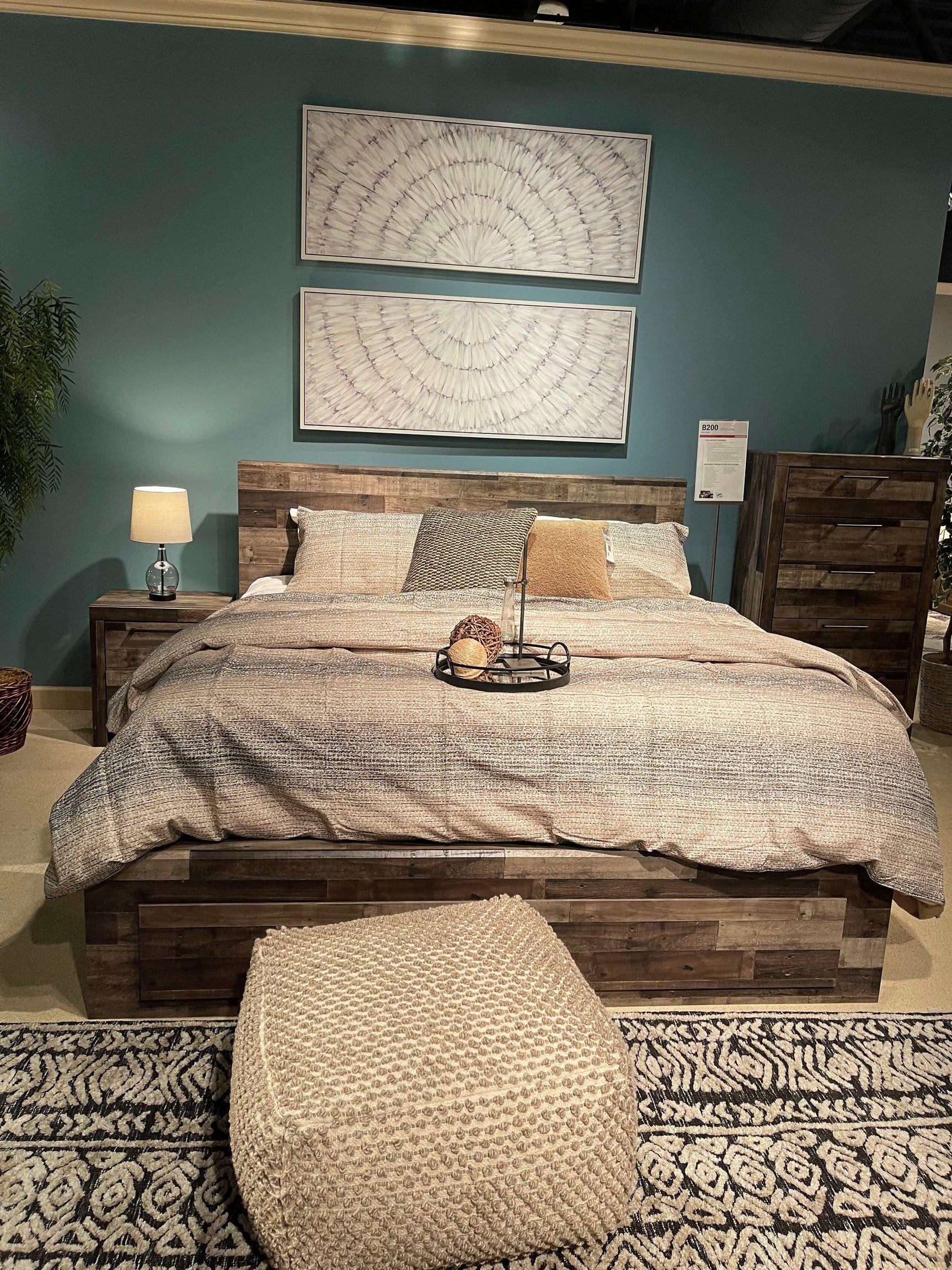 Derekson Multi Gray Queen Panel Bed - Ornate Home