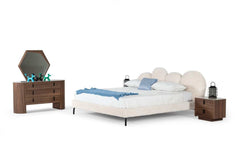 Destiny White Sherpa Bubble Platform Bed - Ornate Home