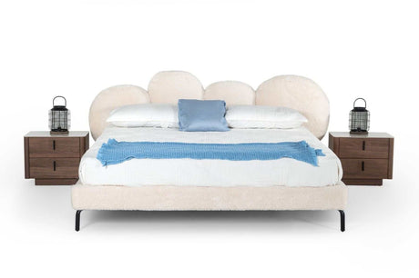 Destiny White Sherpa Bubble Platform Bed - Ornate Home