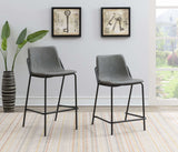 Devan Grey And Black Counter Height Stools (Set Of 2) - Ornate Home