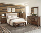 Devon Beige / Burnished Oak Eastern King Bed 4 Pc Set - Ornate Home
