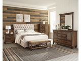 Devon Beige / Burnished Oak Full Bed 4 Pc Set - Ornate Home