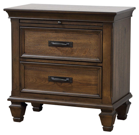 Devon Beige / Burnished Oak Queen Bed 5 Pc Set - Ornate Home