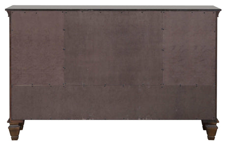 Devon Beige / Burnished Oak Queen Bed 5 Pc Set - Ornate Home