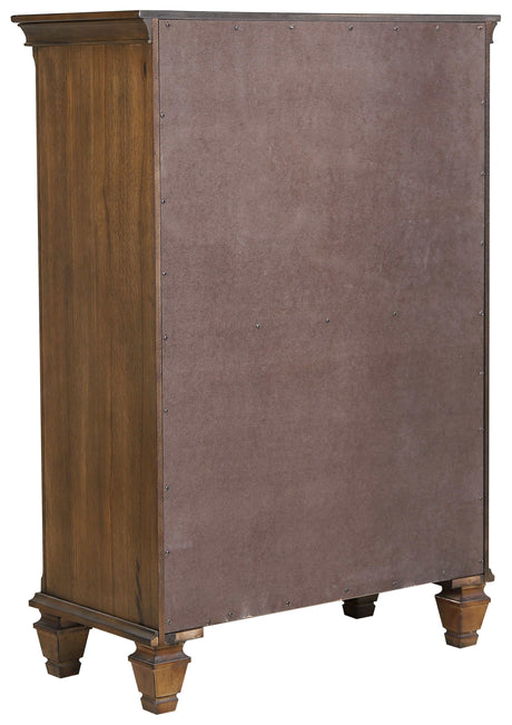 Devon Beige / Burnished Oak Queen Bed 5 Pc Set - Ornate Home