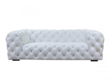 Dexter White Full Italian Leather 3 Seater Sofa - Ornate Home