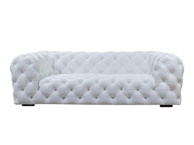 Dexter White Full Italian Leather 3 Seater Sofa - Ornate Home