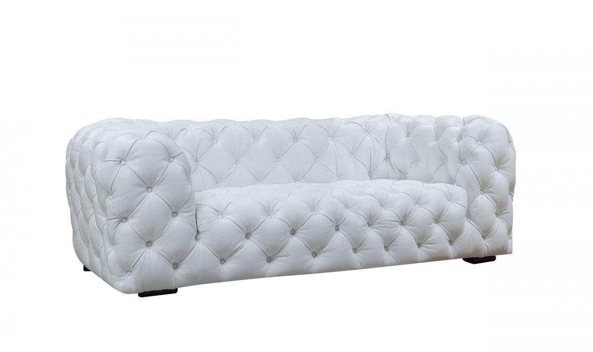 Dexter White Full Italian Leather 3 Seater Sofa - Ornate Home