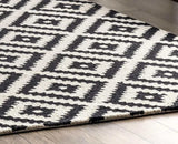 Diamond Black & White Medium Rug 5'2" x 7'3" - Ornate Home