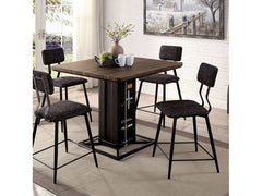 Dicarda Distressed Walnut/Sand Black Counter Height Dining Table - Ornate Home