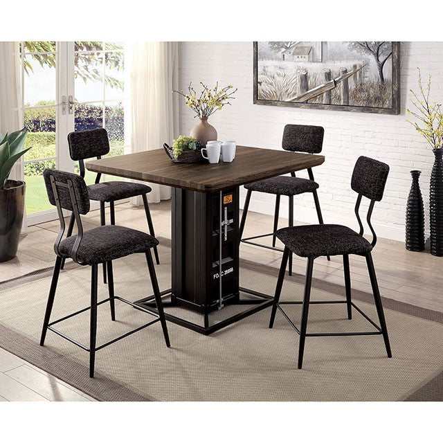 Dicarda Distressed Walnut/Sand Black Counter Height Dining Table - Ornate Home