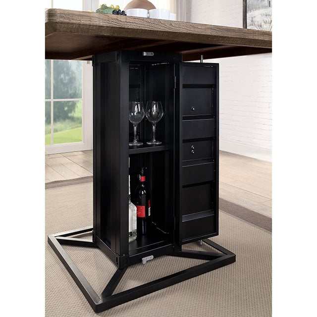 Dicarda Distressed Walnut/Sand Black Counter Height Dining Table - Ornate Home