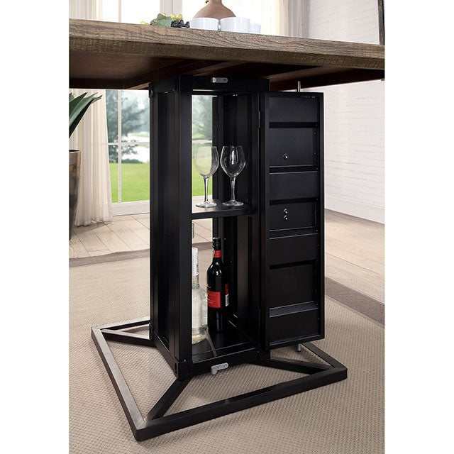 Dicarda Distressed Walnut/Sand Black Counter Height Dining Table - Ornate Home
