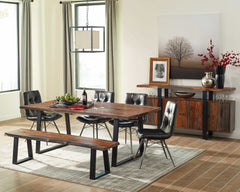 Ditman Grey Sheesham & Black Dining Table - Ornate Home