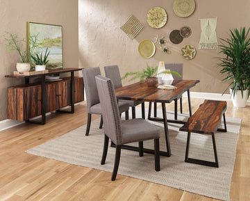 Ditman Grey Sheesham & Black Dining Table - Ornate Home