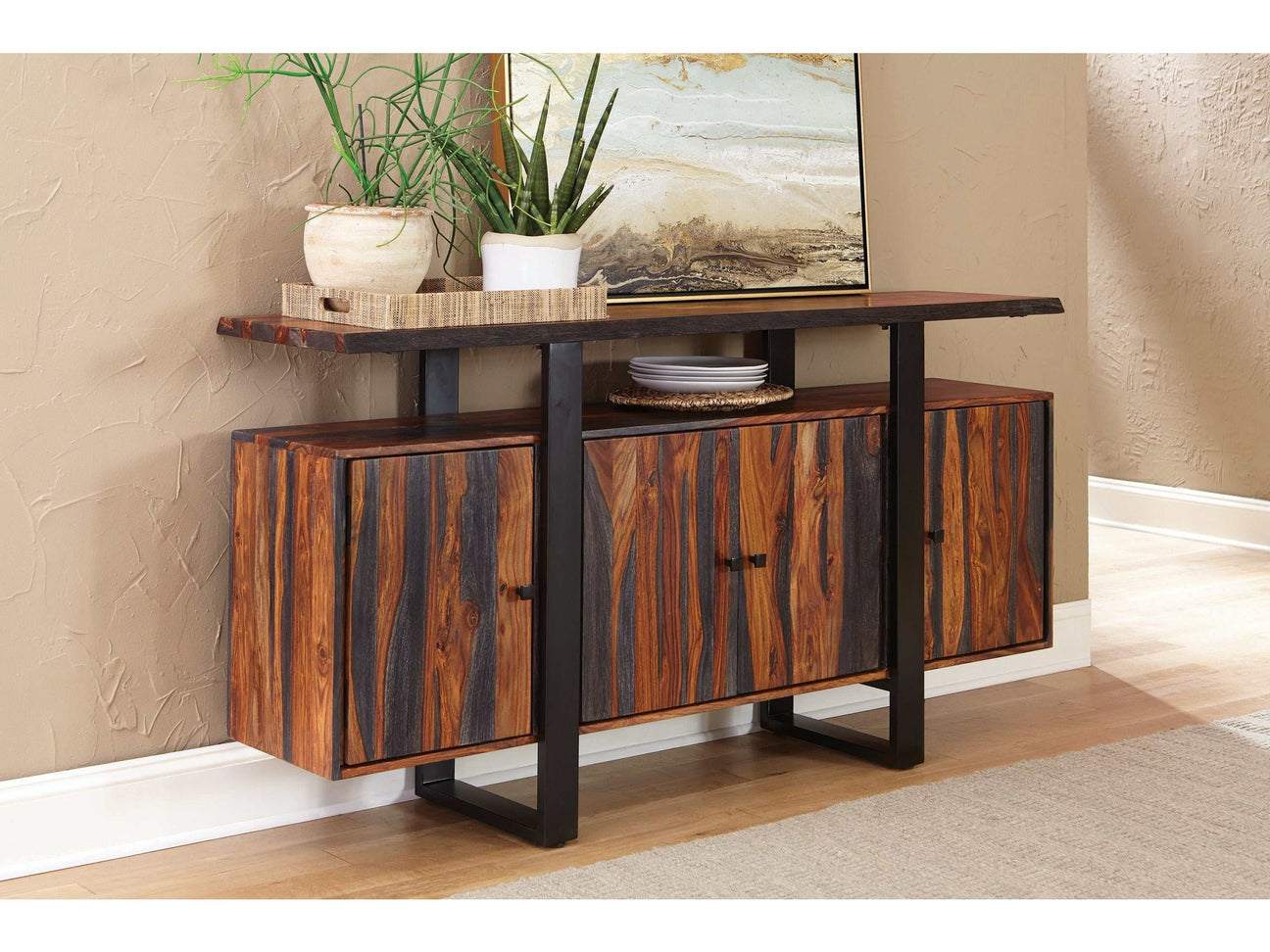 Ditman Grey Sheesham & Black Server - Ornate Home