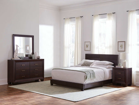 Dorian Brown / Dark Cocoa Queen Bed 4 Pc Set - Ornate Home
