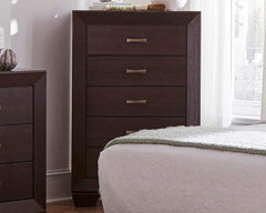Dorian Brown / Dark Cocoa Twin Bed 5 Pc Set - Ornate Home