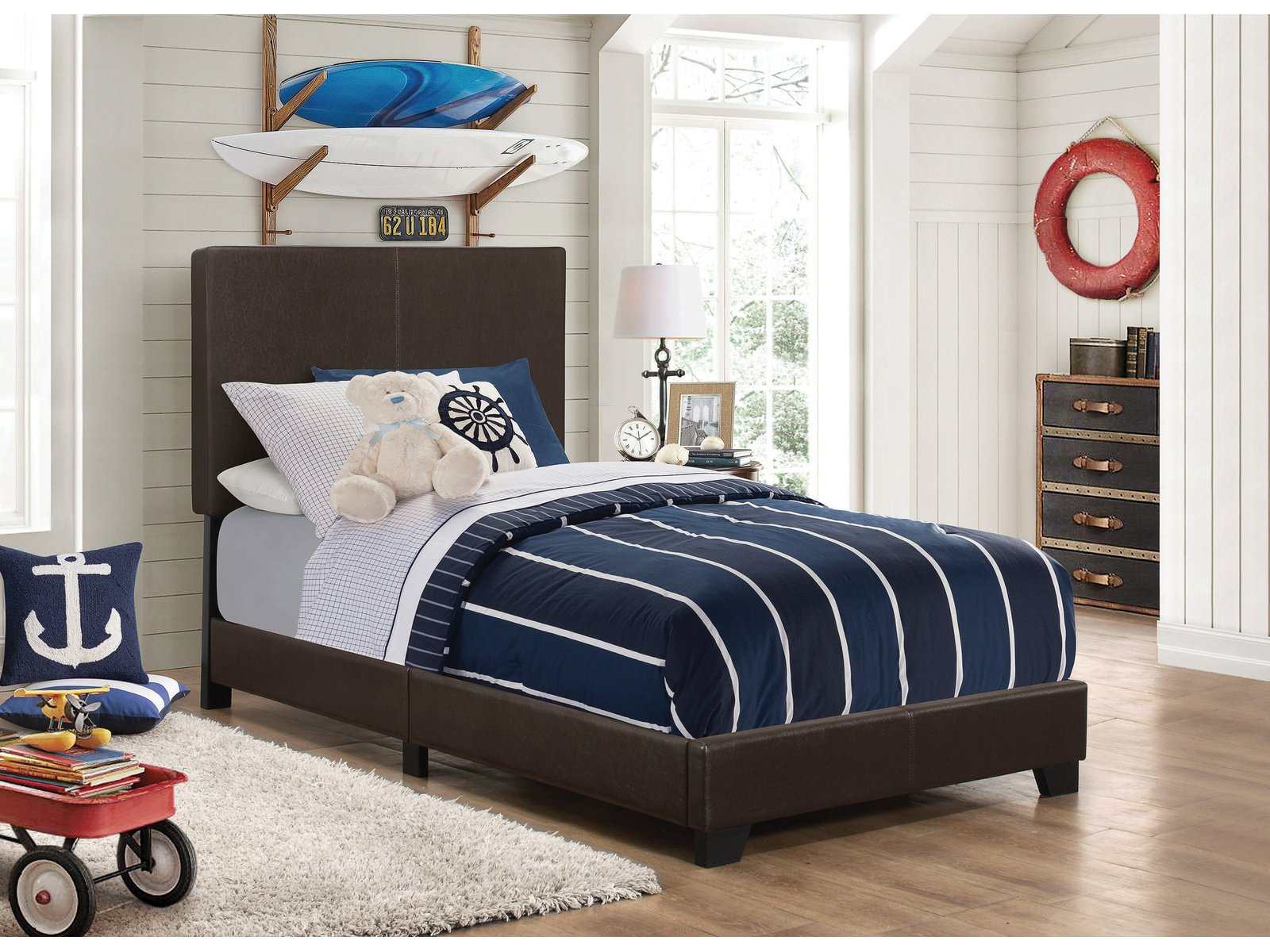 Dorian Brown Twin Bed - Ornate Home