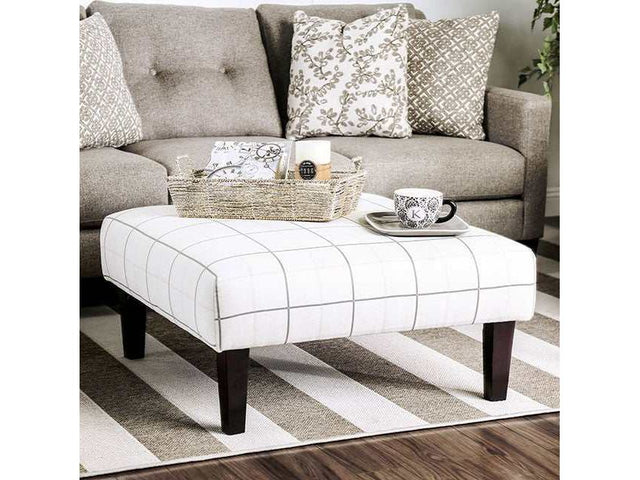 Dorset Ivory/Pattern Ottoman - Ornate Home