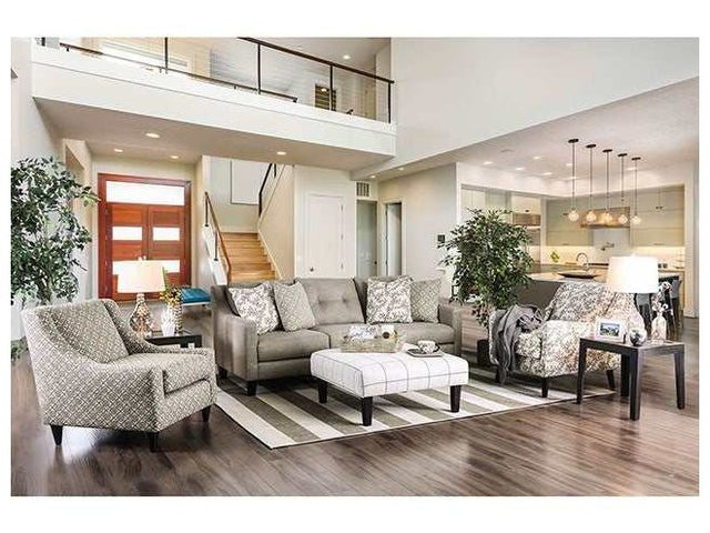 Dorset Light Gray/Pattern Square Chair - Ornate Home