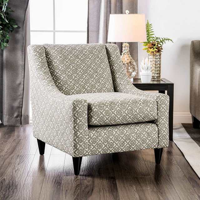 Dorset Light Gray/Pattern Square Chair - Ornate Home