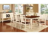 Dover Vintage White/Cherry Dining Table w/ 18" Leaf - Ornate Home