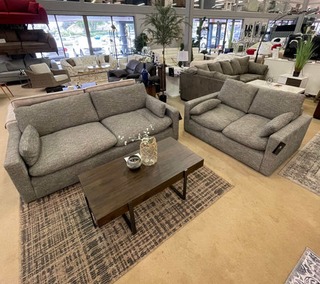 Dramatic Granite Fabric Living Room Set / 2pc - Ornate Home