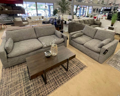 Dramatic Granite Fabric Living Room Set / 2pc - Ornate Home
