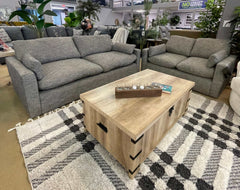 Dramatic Granite Fabric Living Room Set / 2pc - Ornate Home