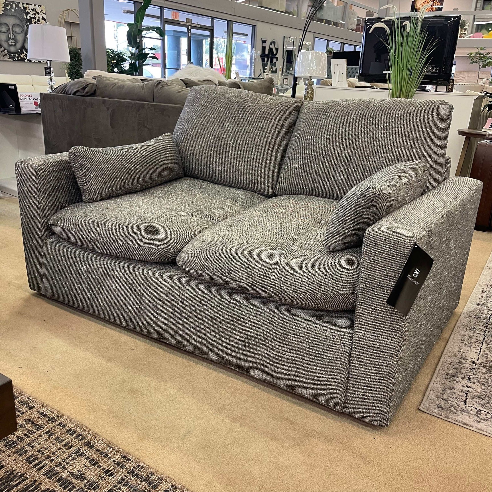 Dramatic Granite Fabric Loveseat - Ornate Home