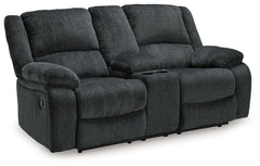 Draycoll Slate Manual Reclining Loveseat w/ Console - Ornate Home