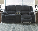 Draycoll Slate Manual Reclining Loveseat w/ Console - Ornate Home