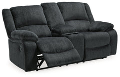 Draycoll Slate Manual Reclining Loveseat w/ Console - Ornate Home