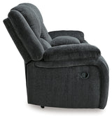 Draycoll Slate Manual Reclining Loveseat w/ Console - Ornate Home