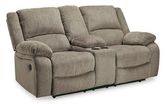 Draycoll Slate Manual Reclining Loveseat w/ Console - Ornate Home